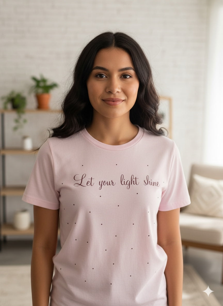 Let Your Light Shine Gem T-Shirt, Pink
