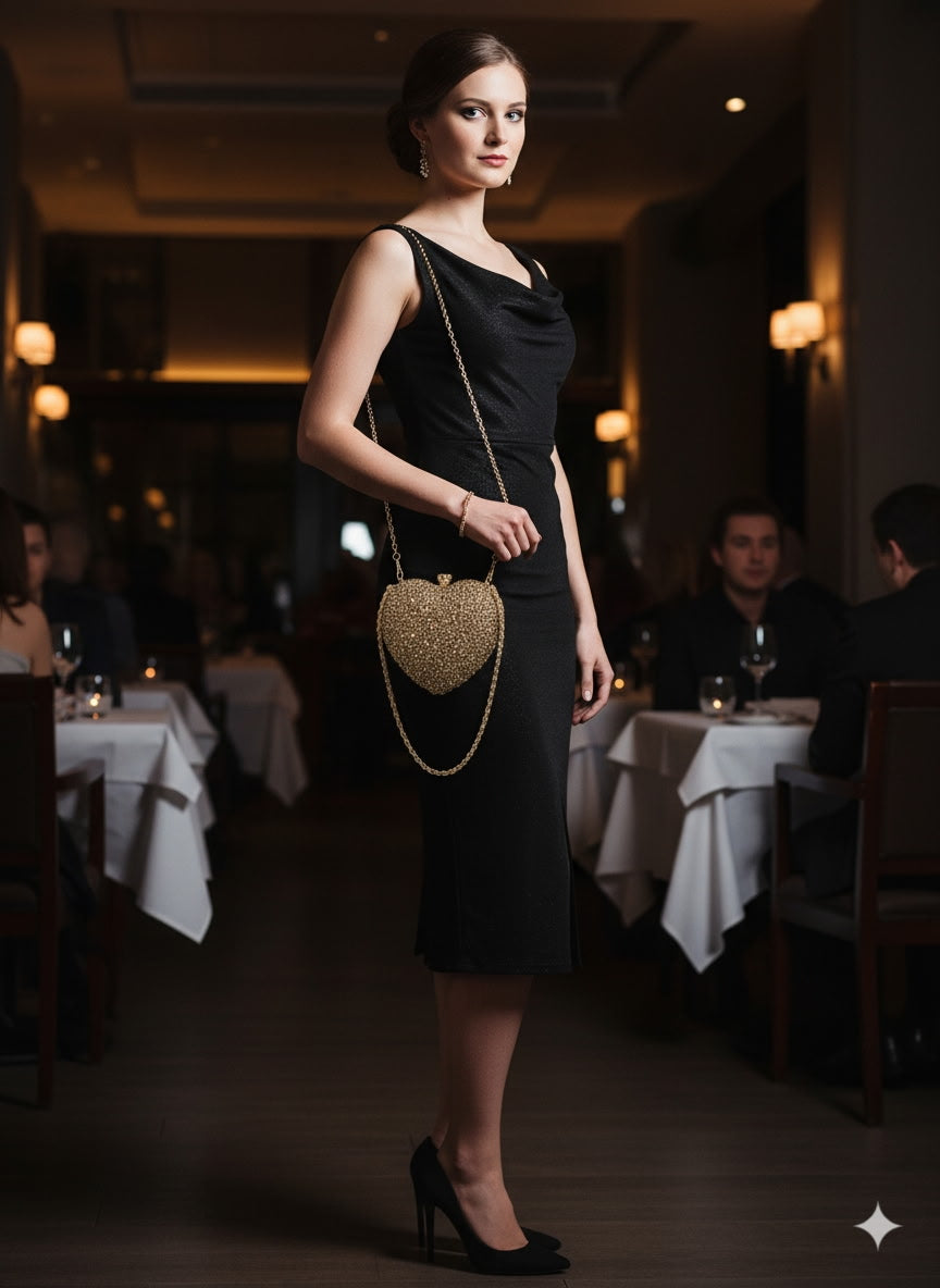 Elegant Heart Crossbody Purse