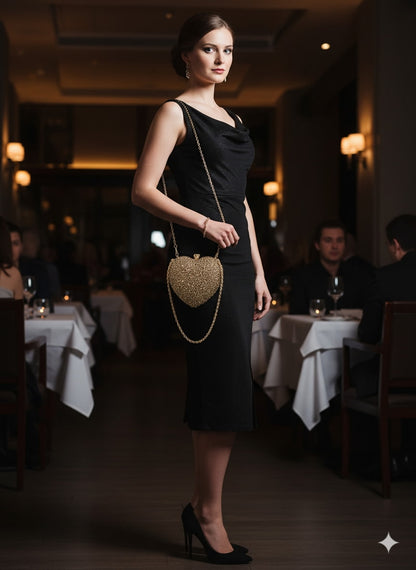 Elegant Heart Crossbody Purse