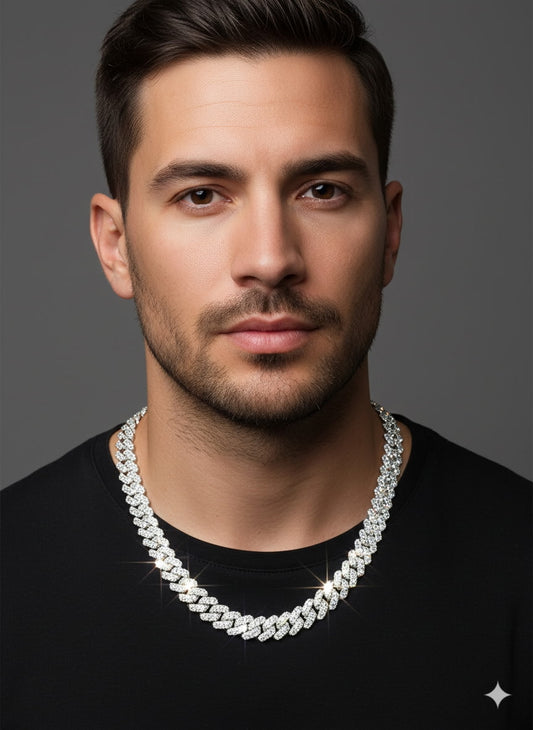 Men's Diamond Chain Necklace, 60 cm