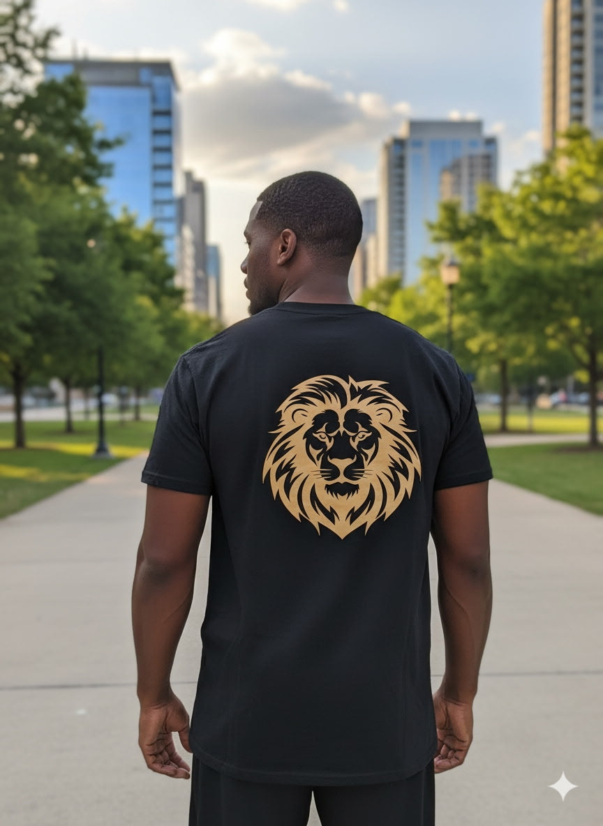 Gold Lion T-Shirt, Black